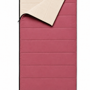 Junior organic cotton sleeping bag for kids in pink with undyed cotton lining, top corner folded back