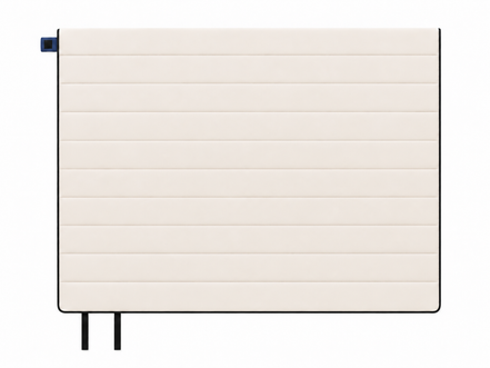Adult organic cotton sleeping bag fully unzipped into a 72 x 80 inch blanket, undyed cotton side up