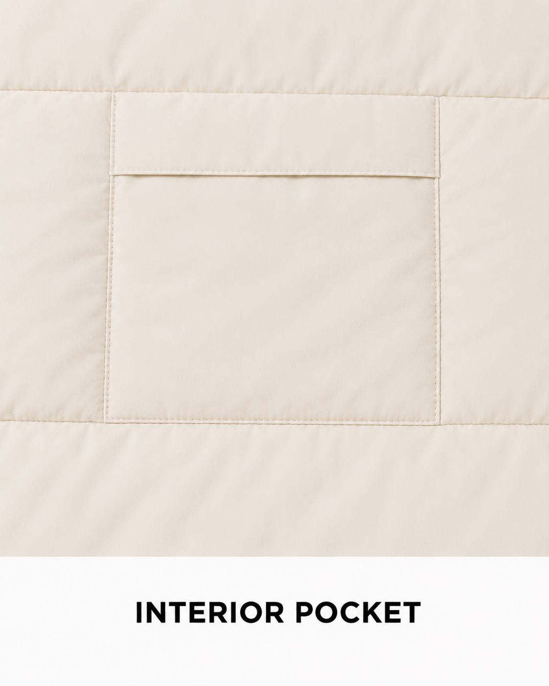 Close-up of the interior pocket inside the junior organic cotton sleeping bag