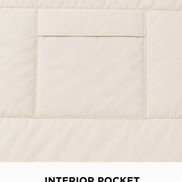 Close-up of the interior pocket inside the organic cotton sleeping bag